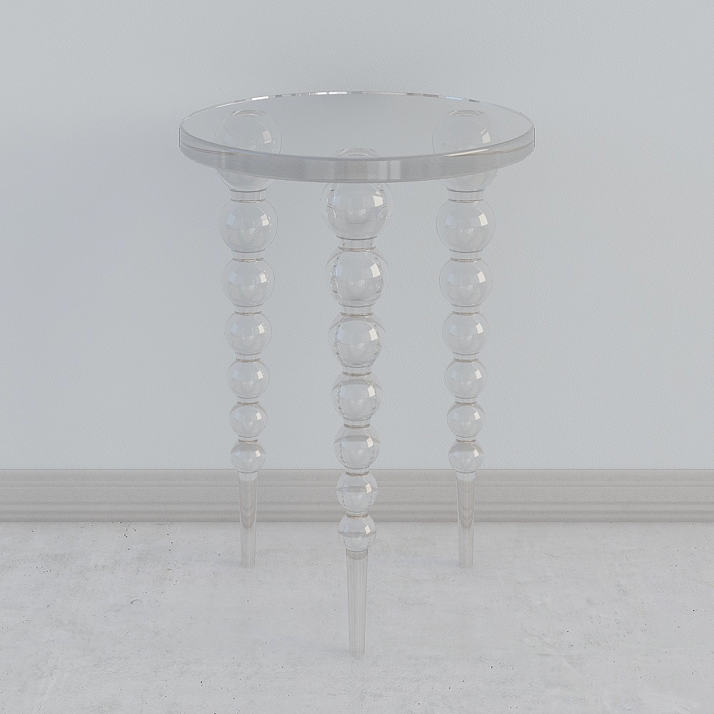 Mid-Century Modern Acrylic End Table Clear Round Side Table