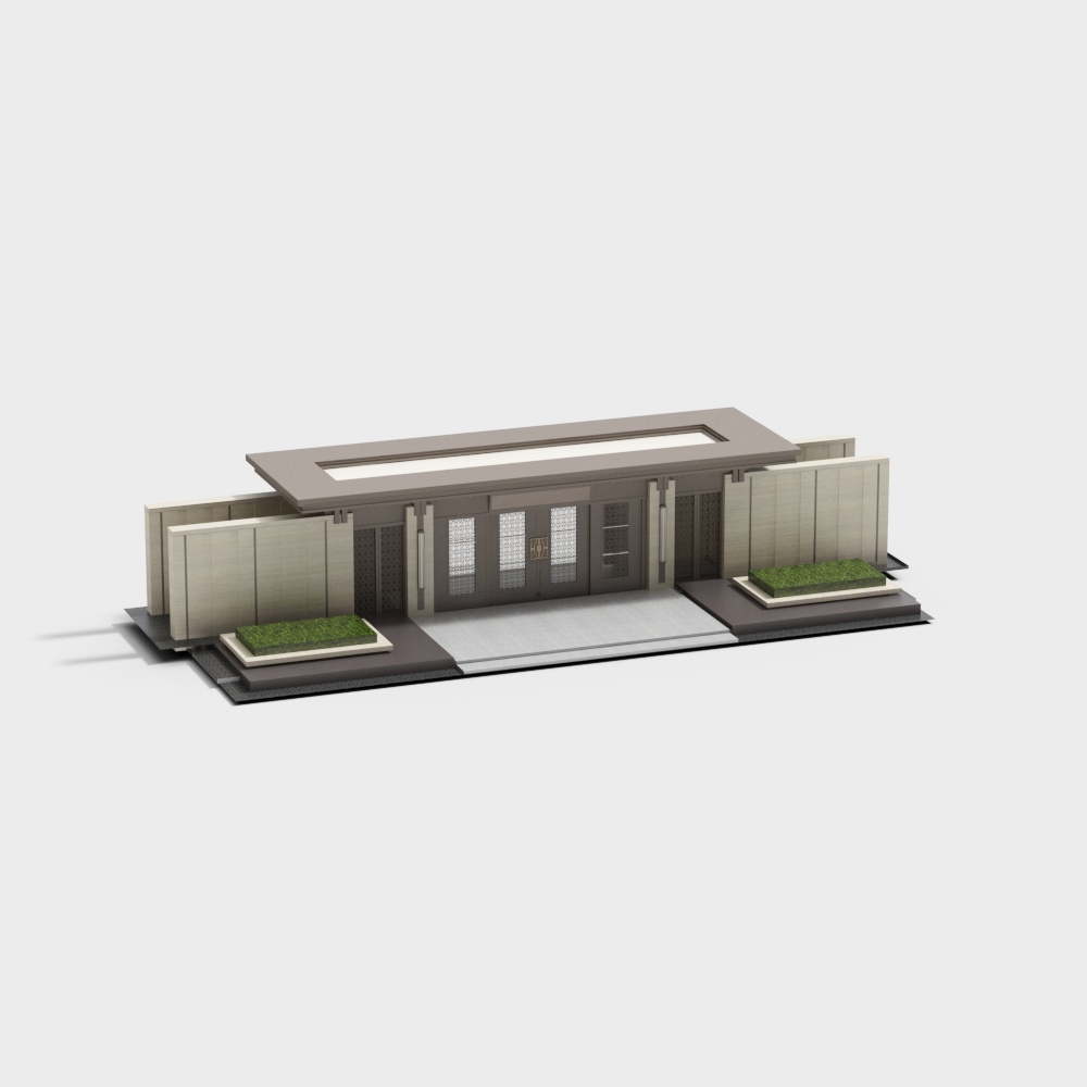 奢华小区入户大门3D模型