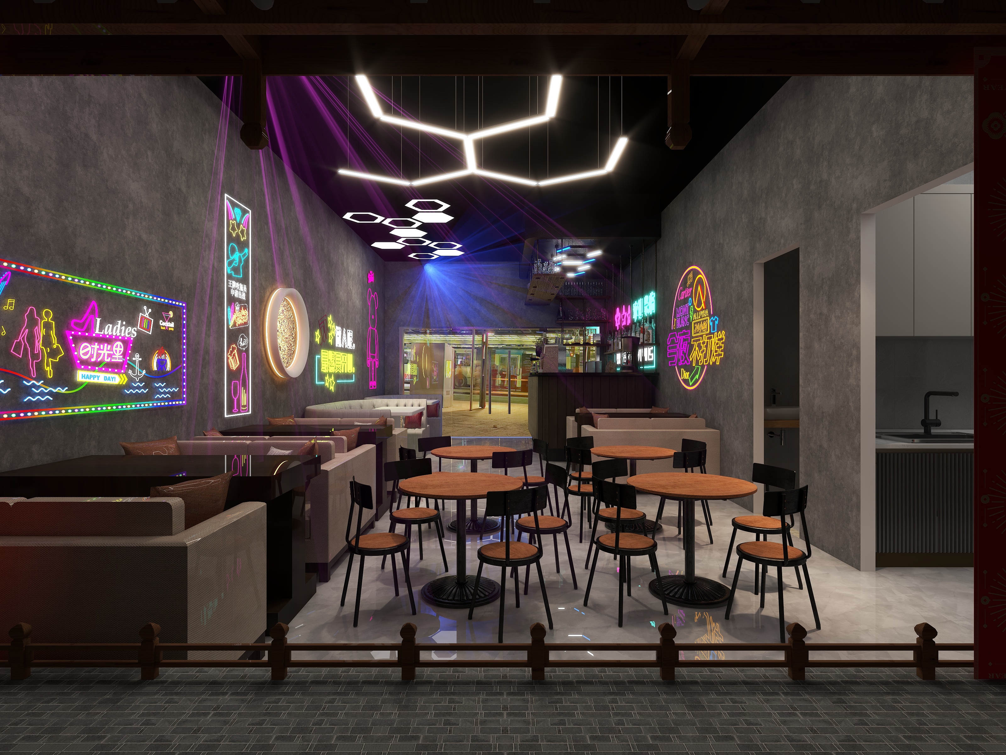 鄭國勝-工业风小酒馆装修效果图