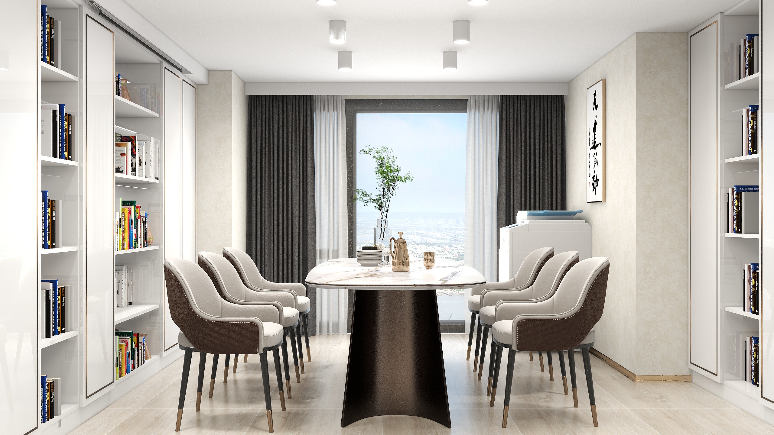 全案设计师黄海娟-复式公寓一室两厅-办公学习两用-瓷砖效果-装修设计方案