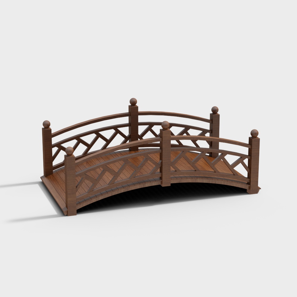 景点仿古小桥3D模型