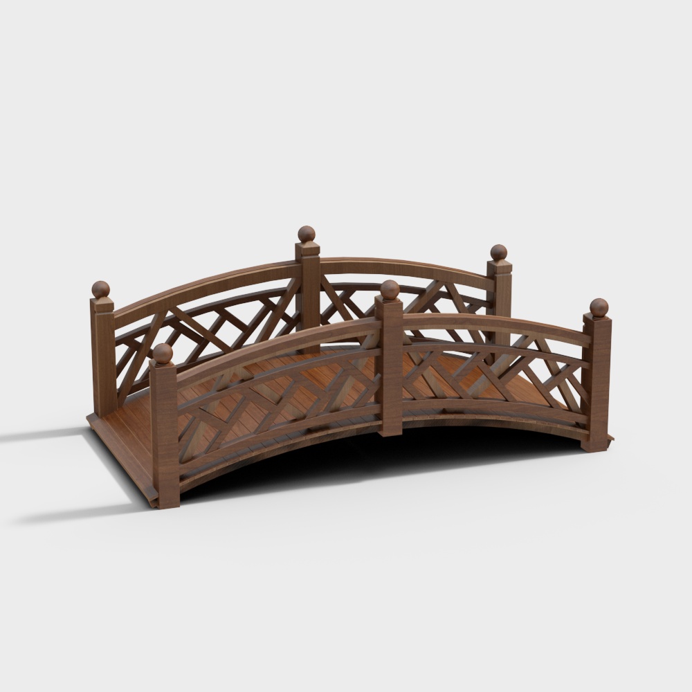 园林新中式小桥3D模型
