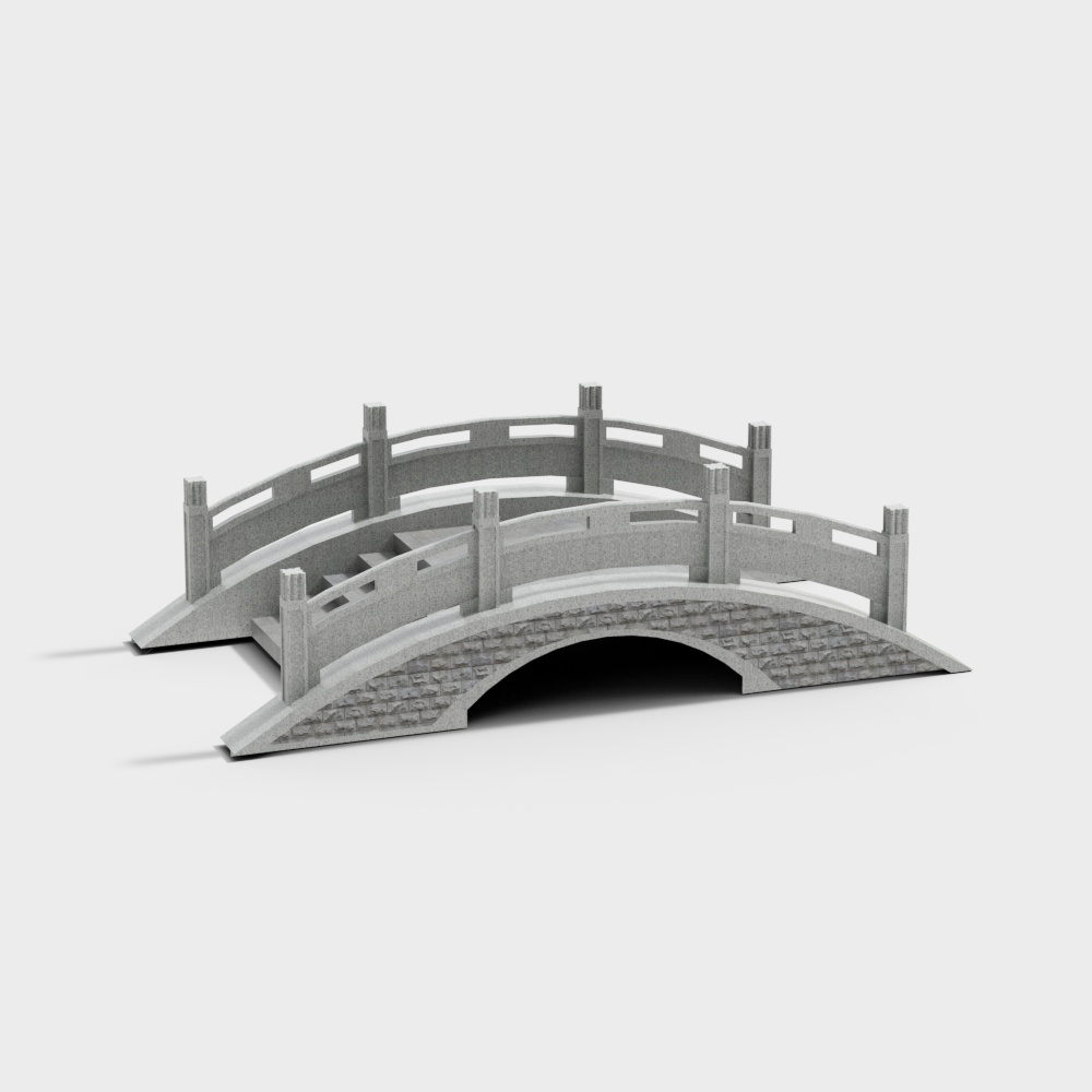 景区老中式小桥3D模型