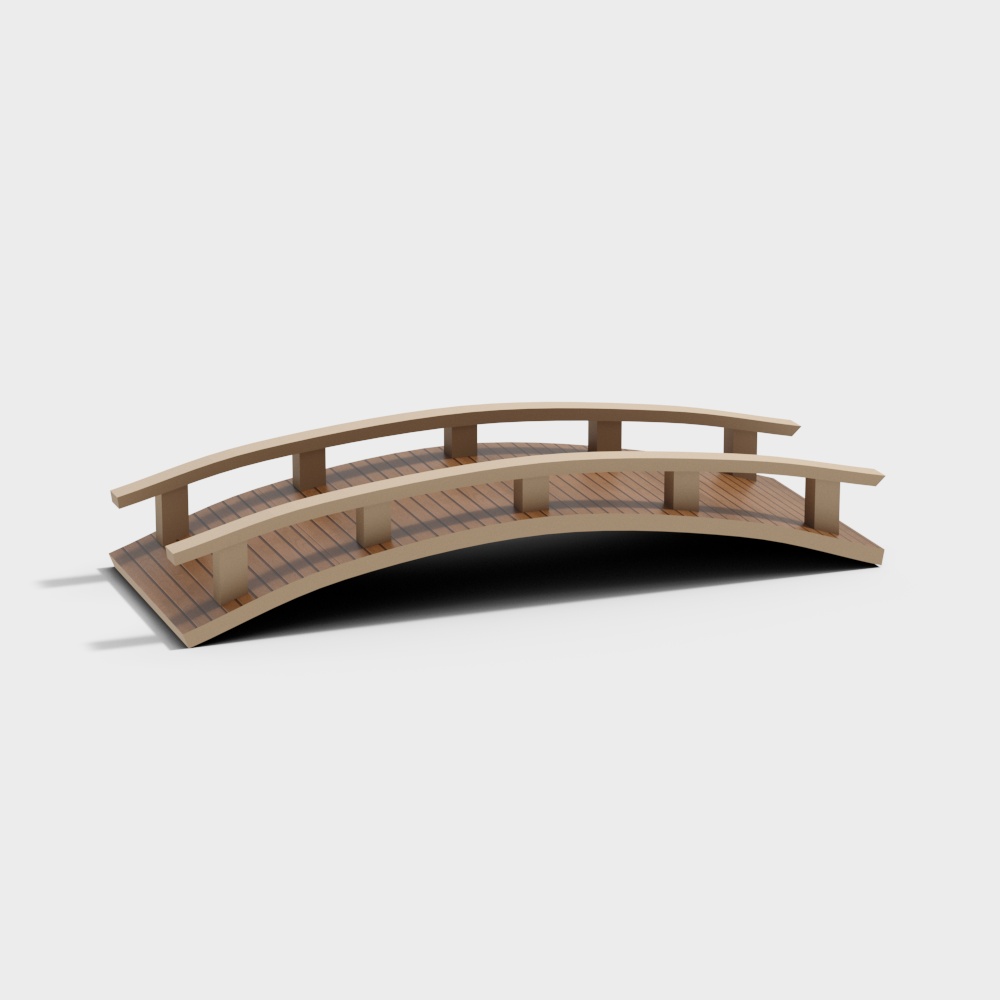 景区新中式小桥3D模型