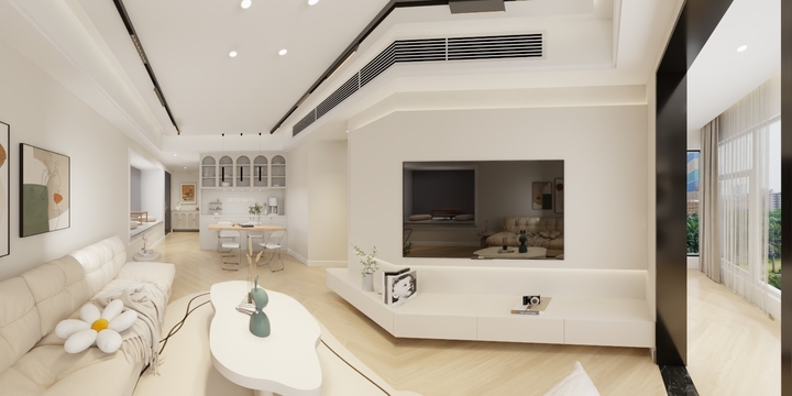 是天晴呀-奶油风效果图-装修设计方案