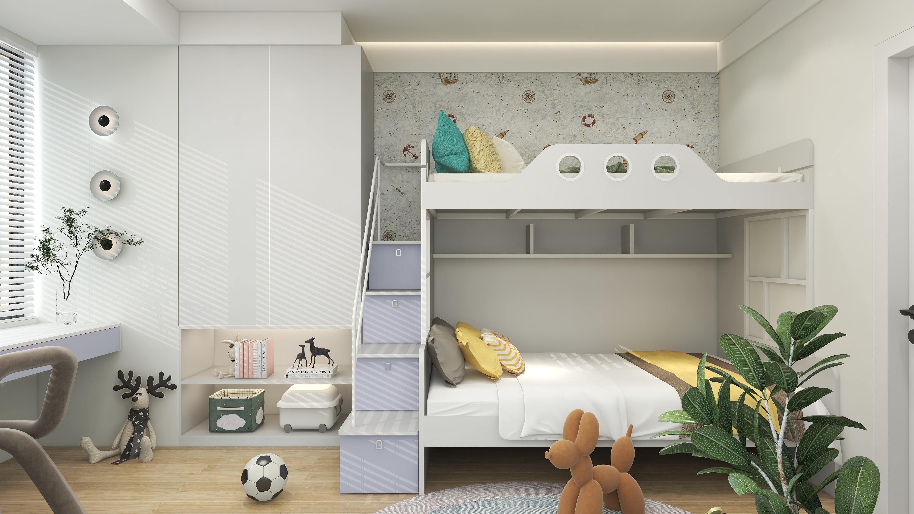 丽维家ezd-儿童房空间-儿童上下床-装修设计方案