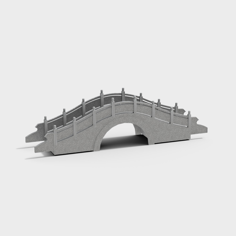 园林中式小桥3D模型