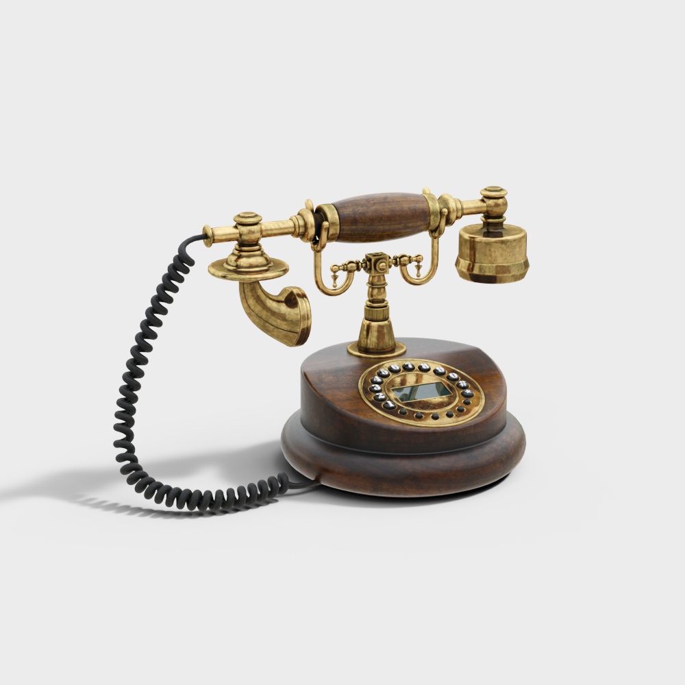 美式复古电话机3D模型