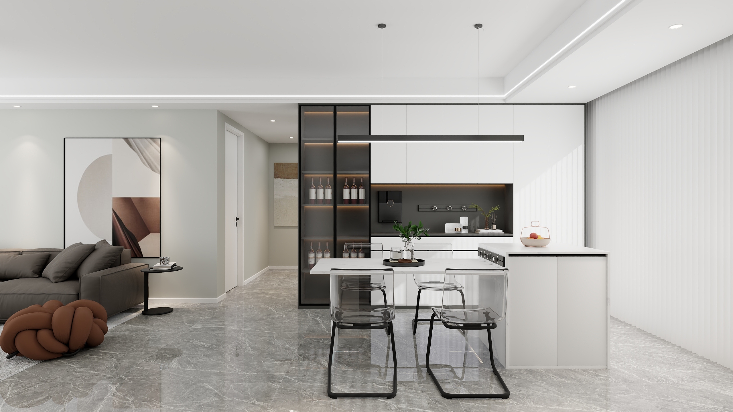 STARS星空设计-现代简约121㎡3室装修效果图