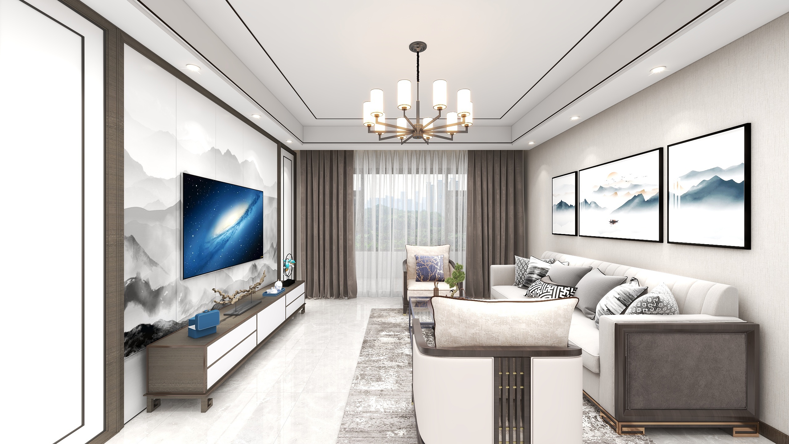 王孙如-荣盛华府新中式装修效果图