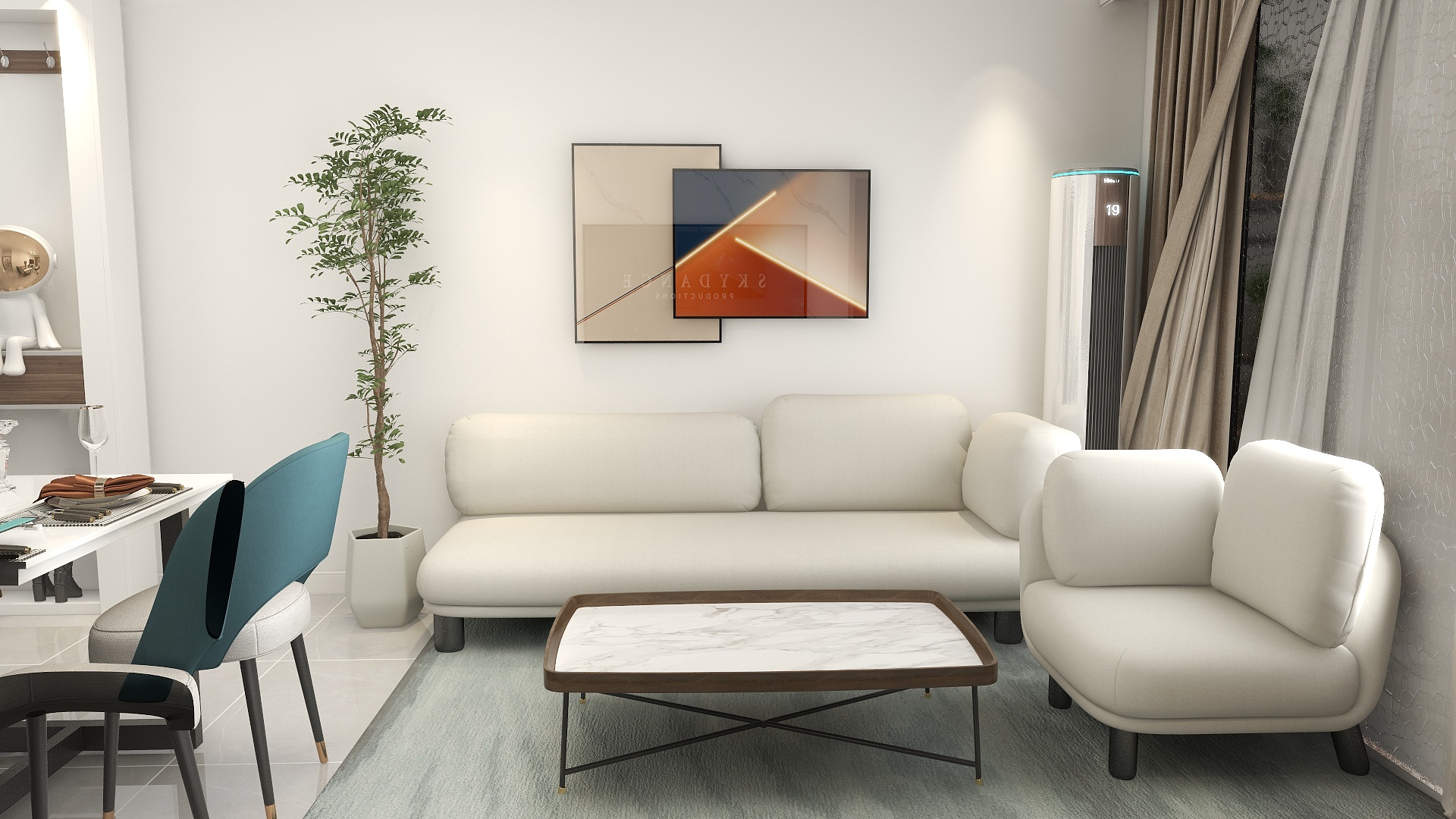 設计H-58㎡2居室简约-装修设计方案