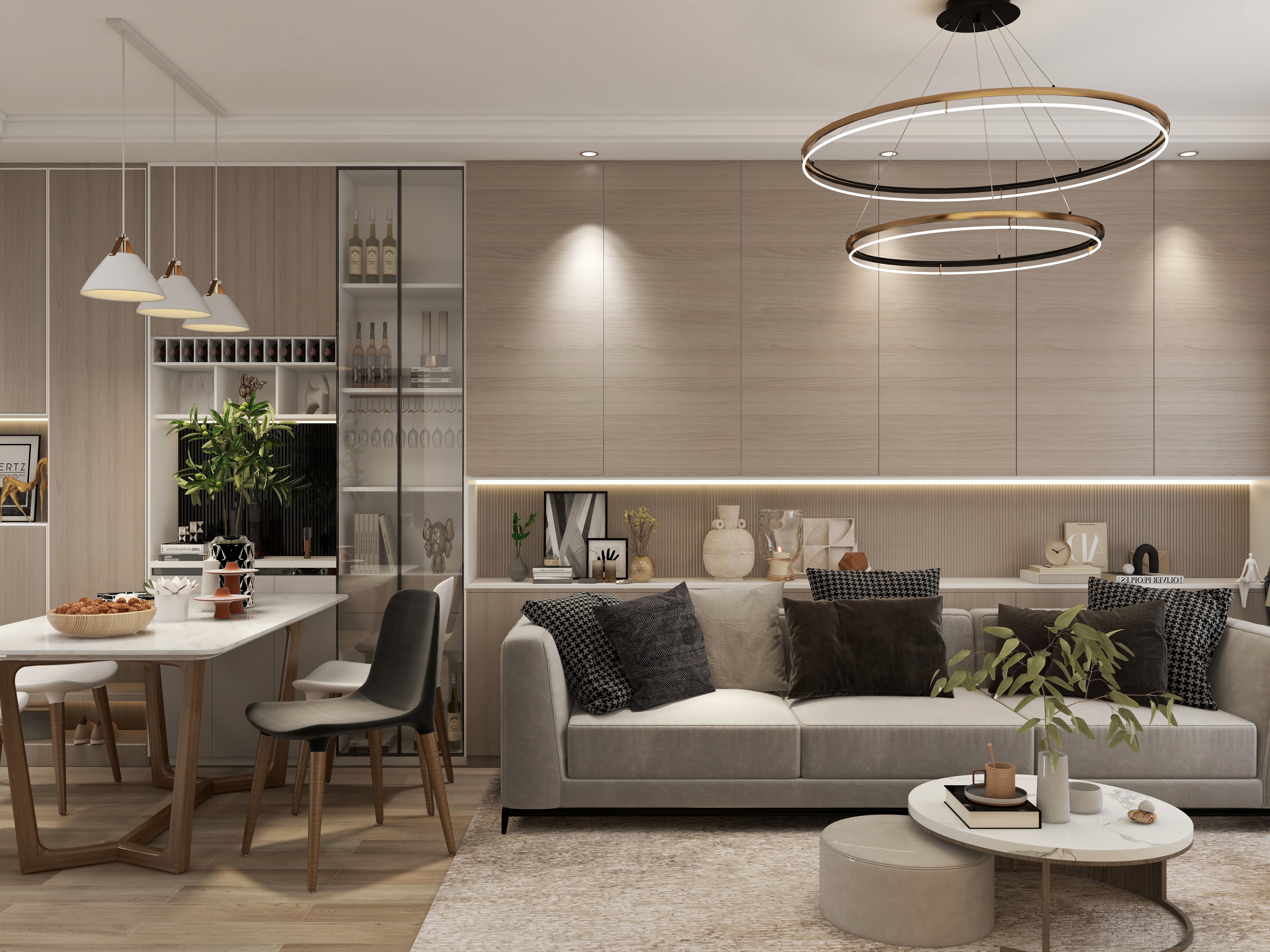 余键朋-暖白丨原木风93㎡旧房翻新-装修设计方案