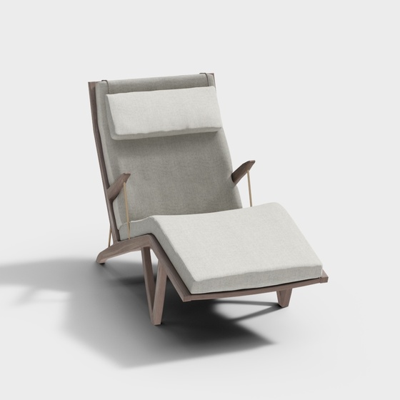Modern Lounge Chair 3D Model in Gray