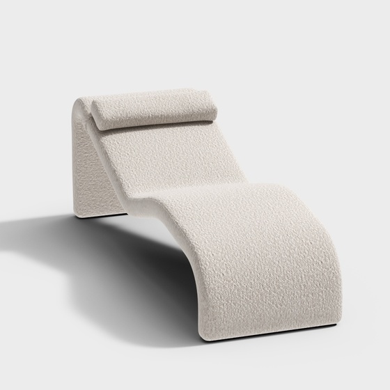 Beige Recreational Lounge Chair 3D Model for Comfort