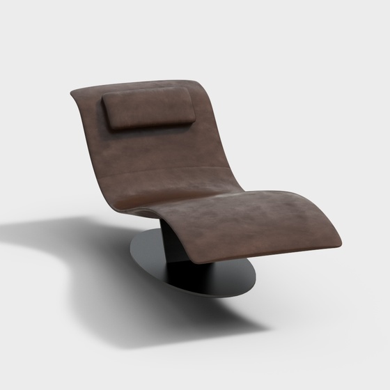 Stylish Brown Lounge Chair 3D Model