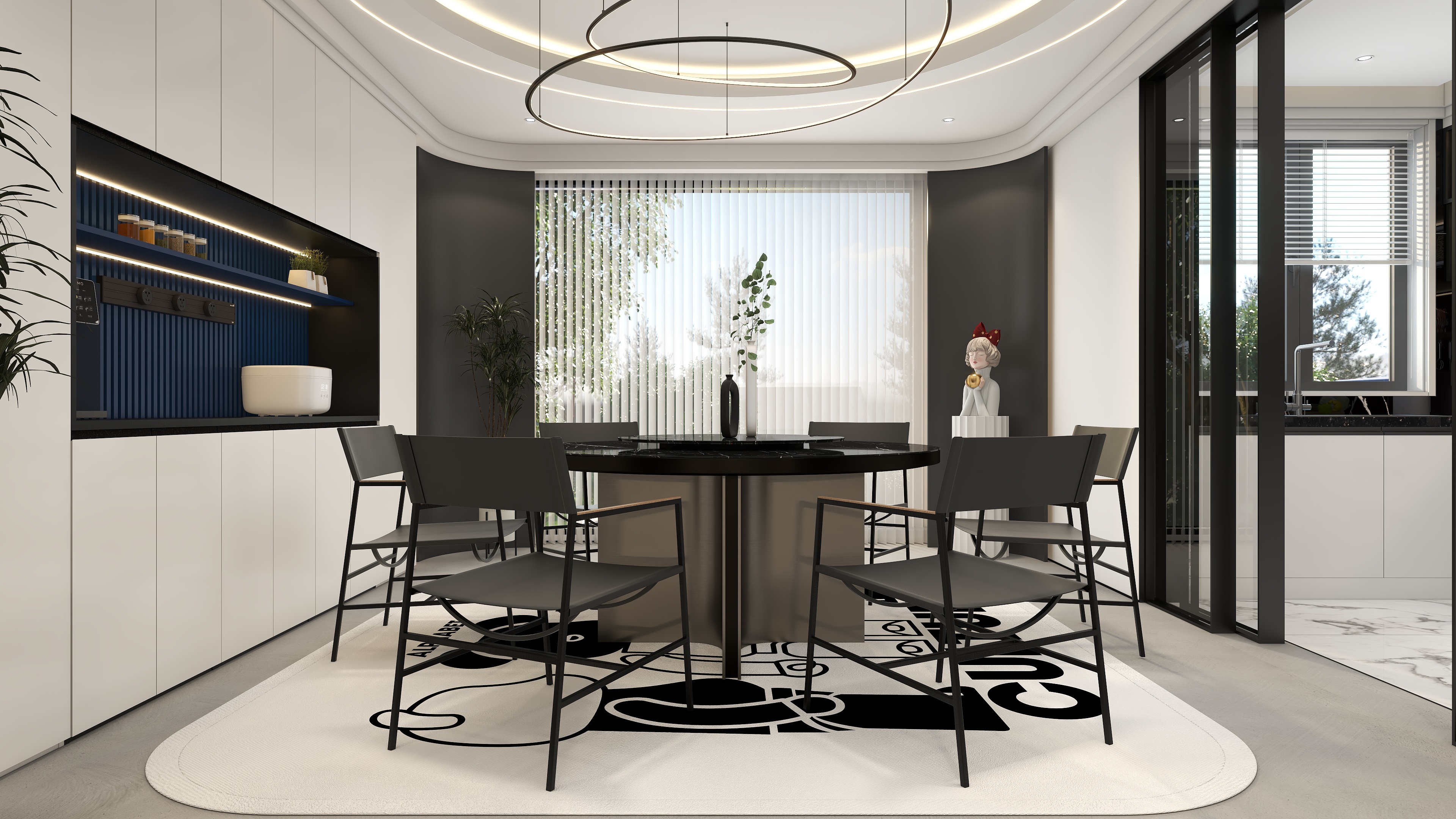 自由设计师-十二-黑白无声*蕴藏万千+187平现代暗色系装修效果图