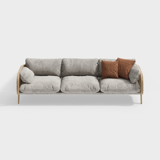 Wabi-sabi style multi-person sofa