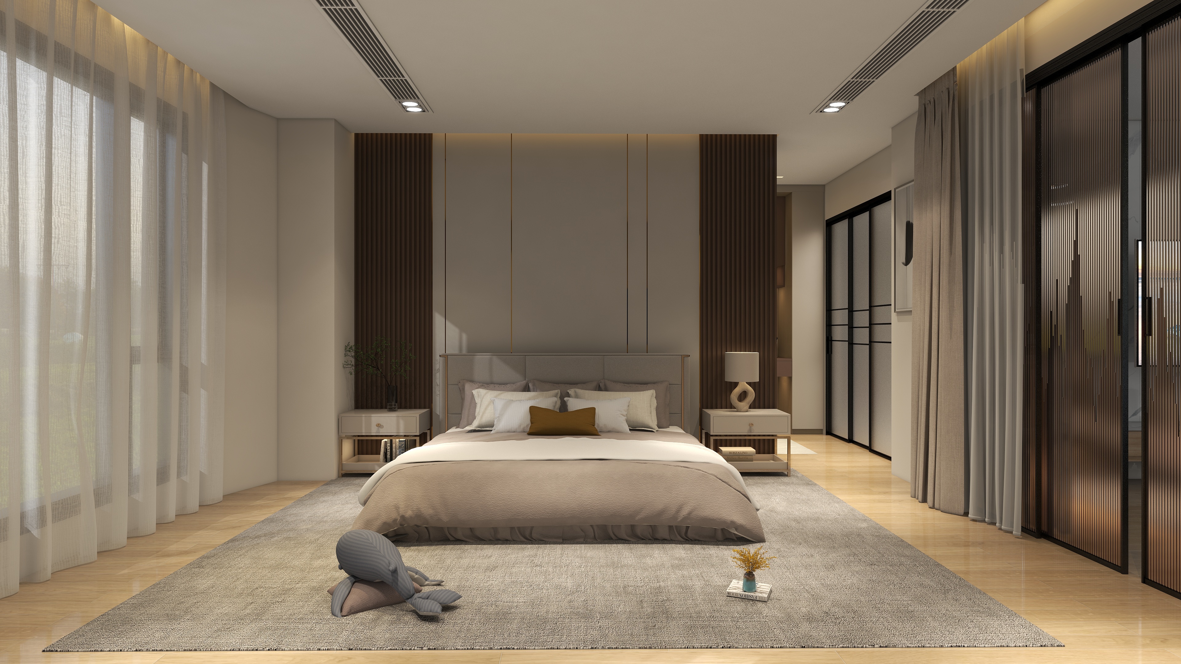 梁总永宁豪宅二楼卧室-衣帽间-装修设计方案