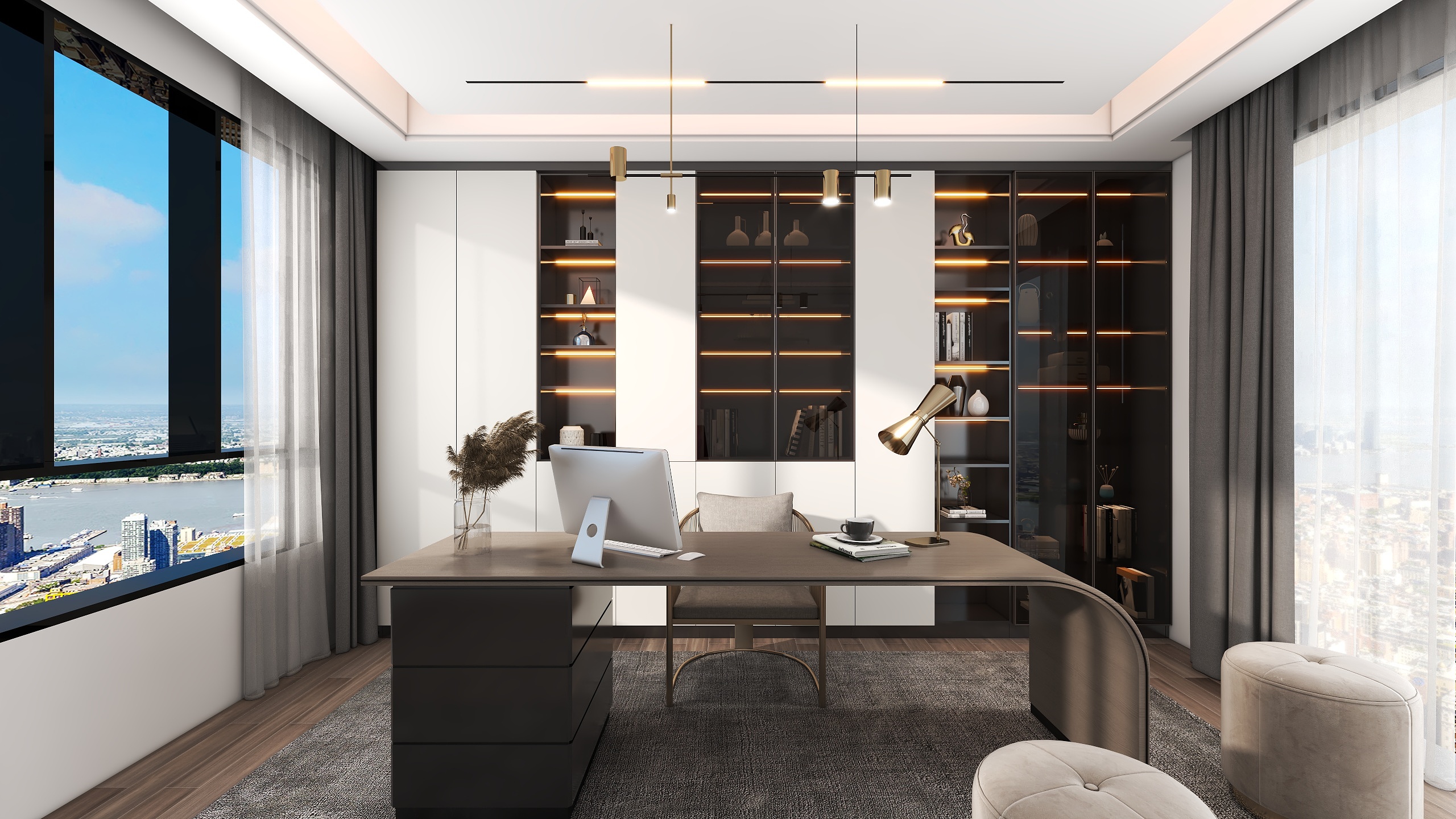 室内设计师吴一-现代书房-装修设计方案