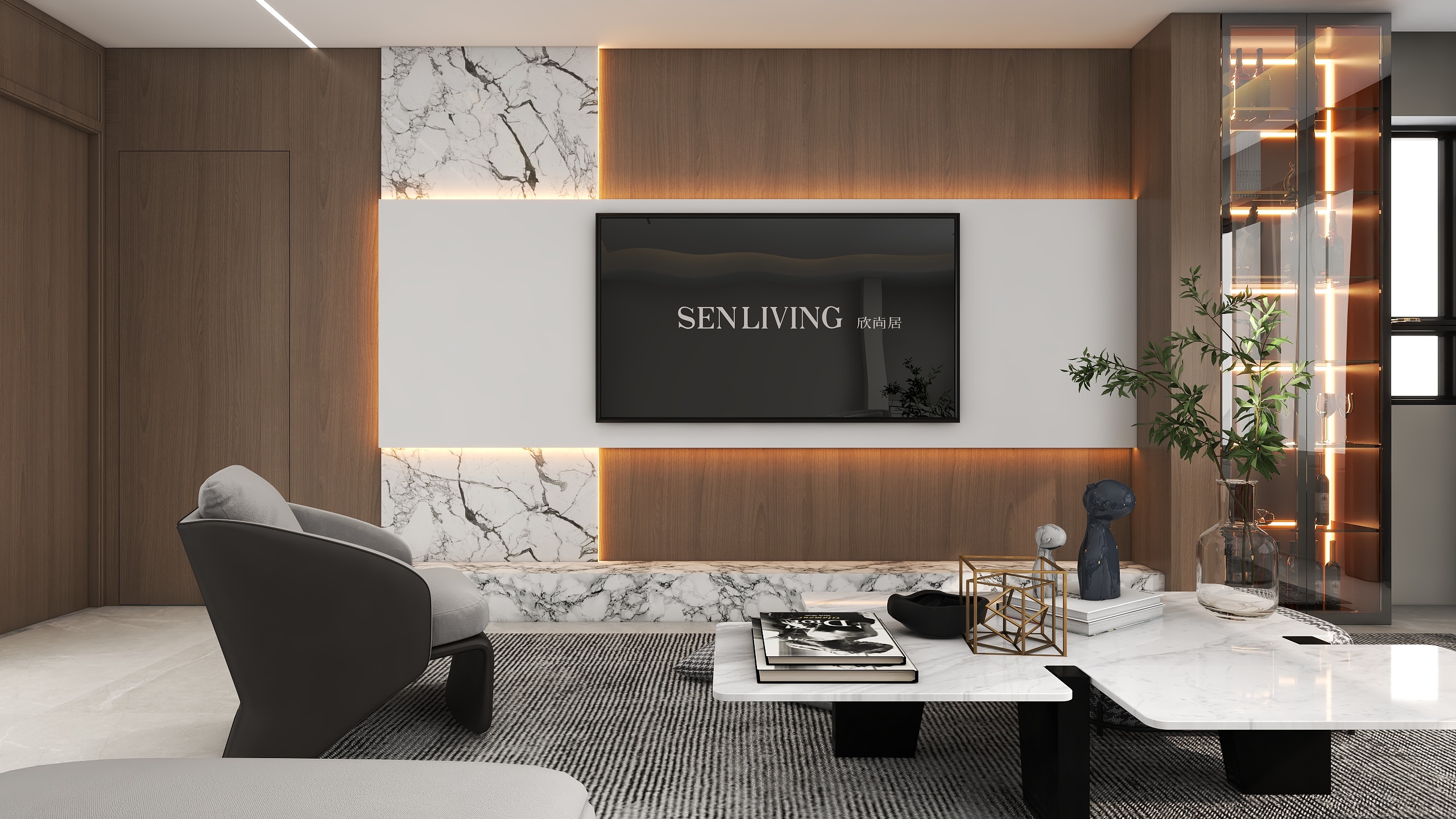 XUAN_STUDIO-130㎡3室轻奢风格-装修设计方案