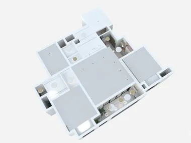 -荷澜庭140㎡3室装修俯视图