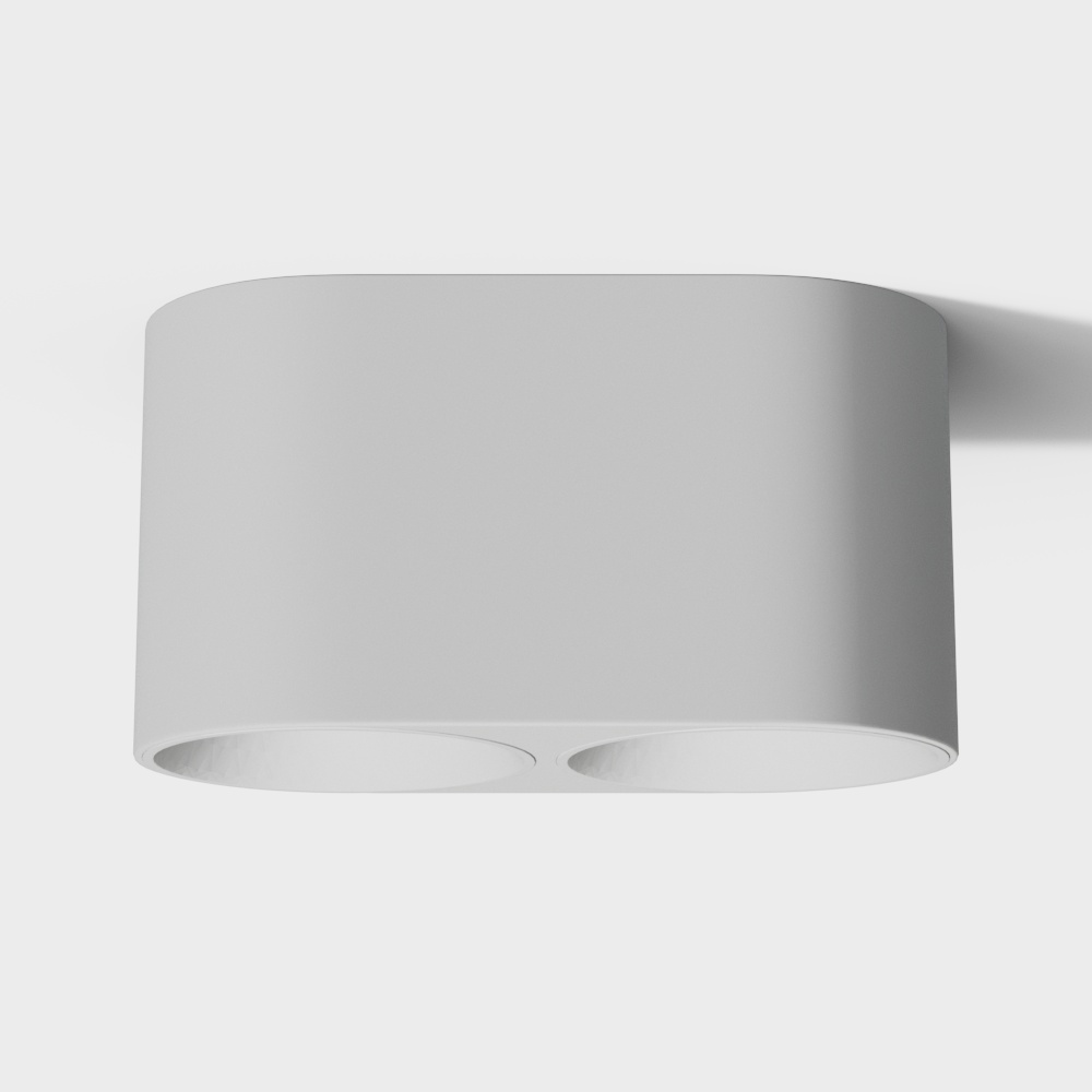 现代白色双头筒灯3D模型
