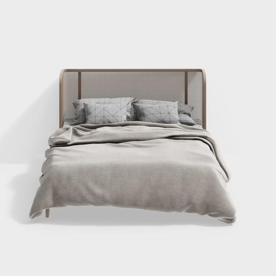 Wabi-Sabi Style bed 3D model, Wabi-Sabi Style bed free model-coohom ...