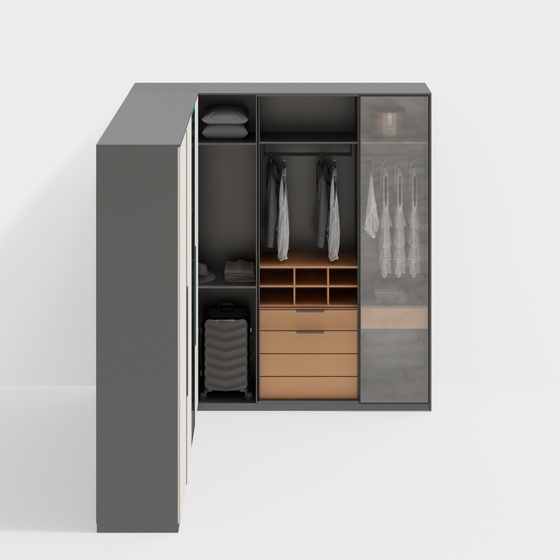 Modern corner wardrobe