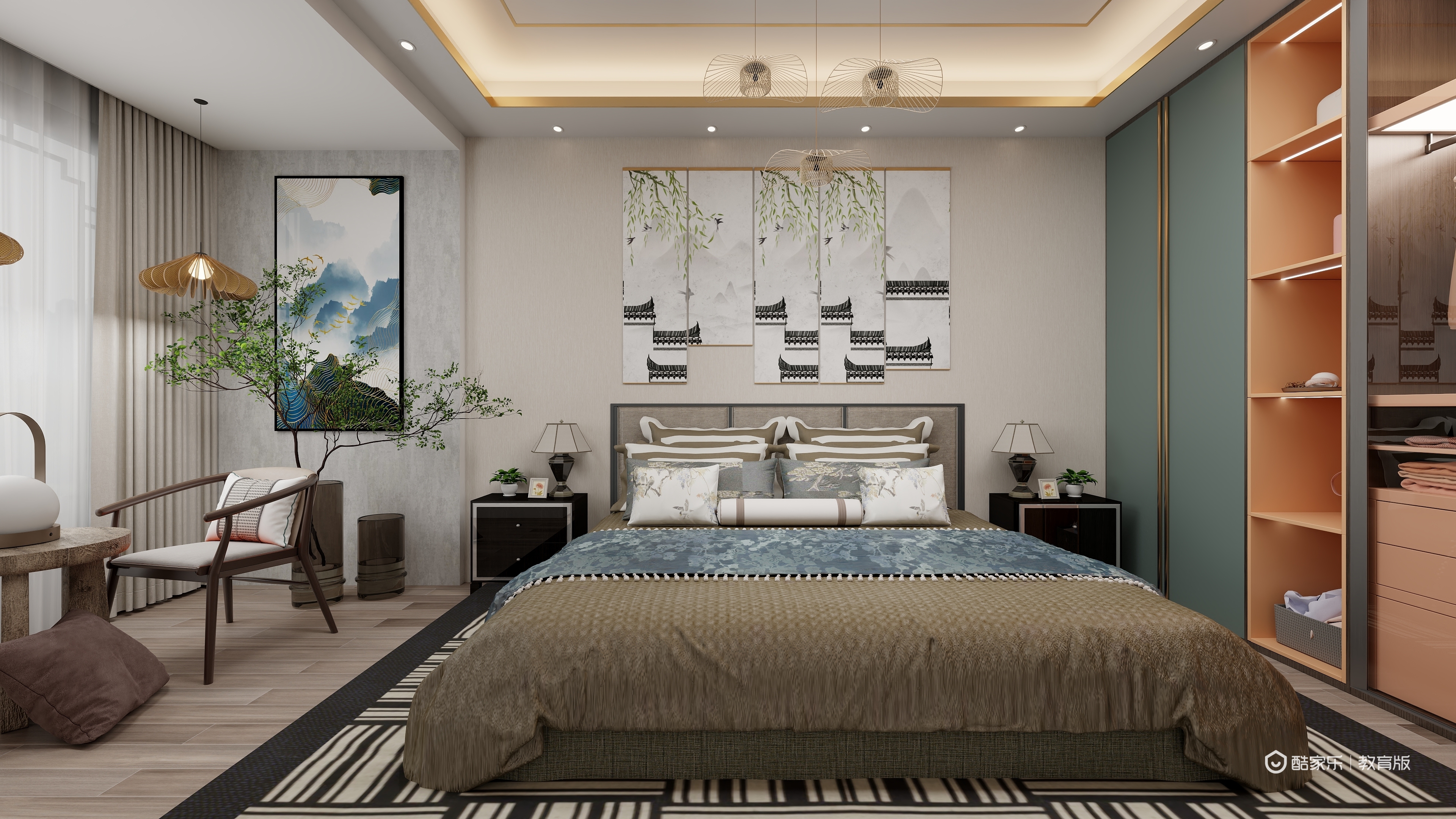 杨政JziQ-尚城姑苏138㎡3室装修效果图