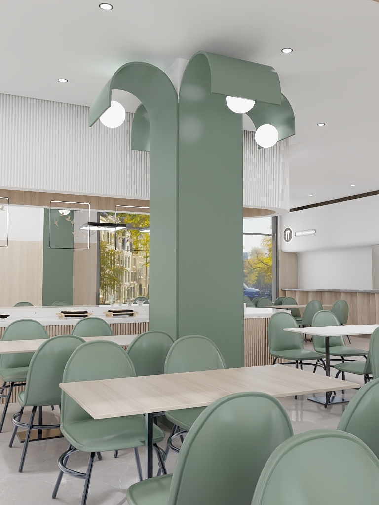 余师Y-18-现代自助餐厅-装修设计方案