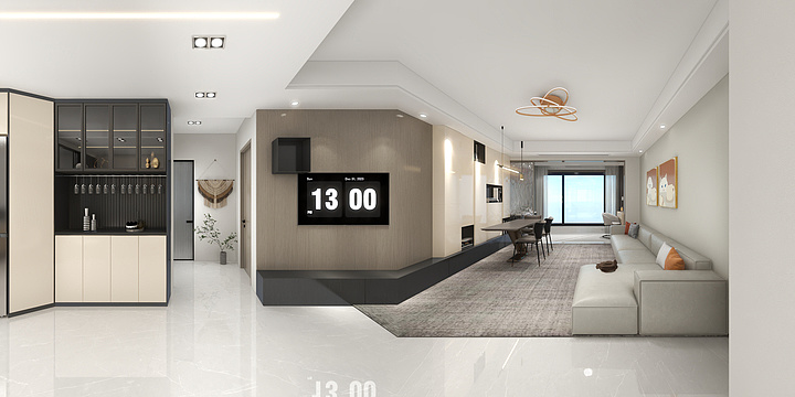 平行室内设计-观湖郡去客厅化-装修设计方案