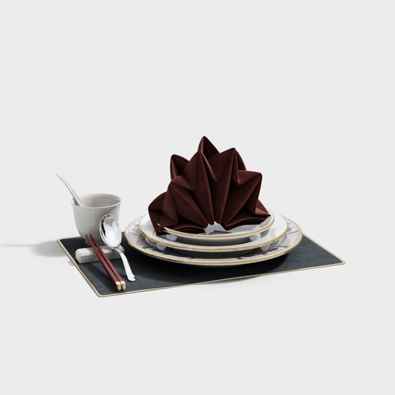 Dish chopsticks tableware combination