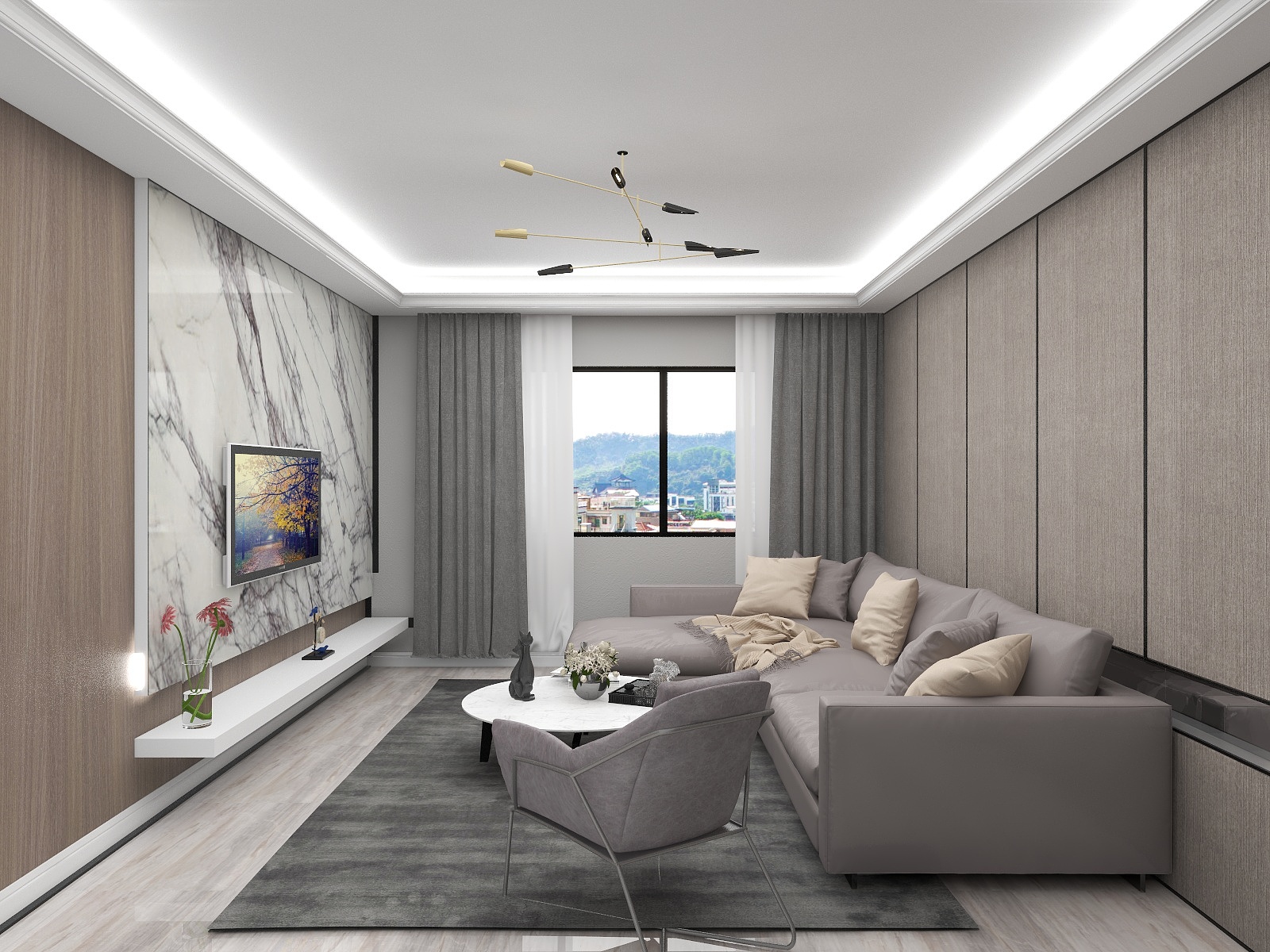 100元设计方案-166㎡现代简约风格两室装修效果图