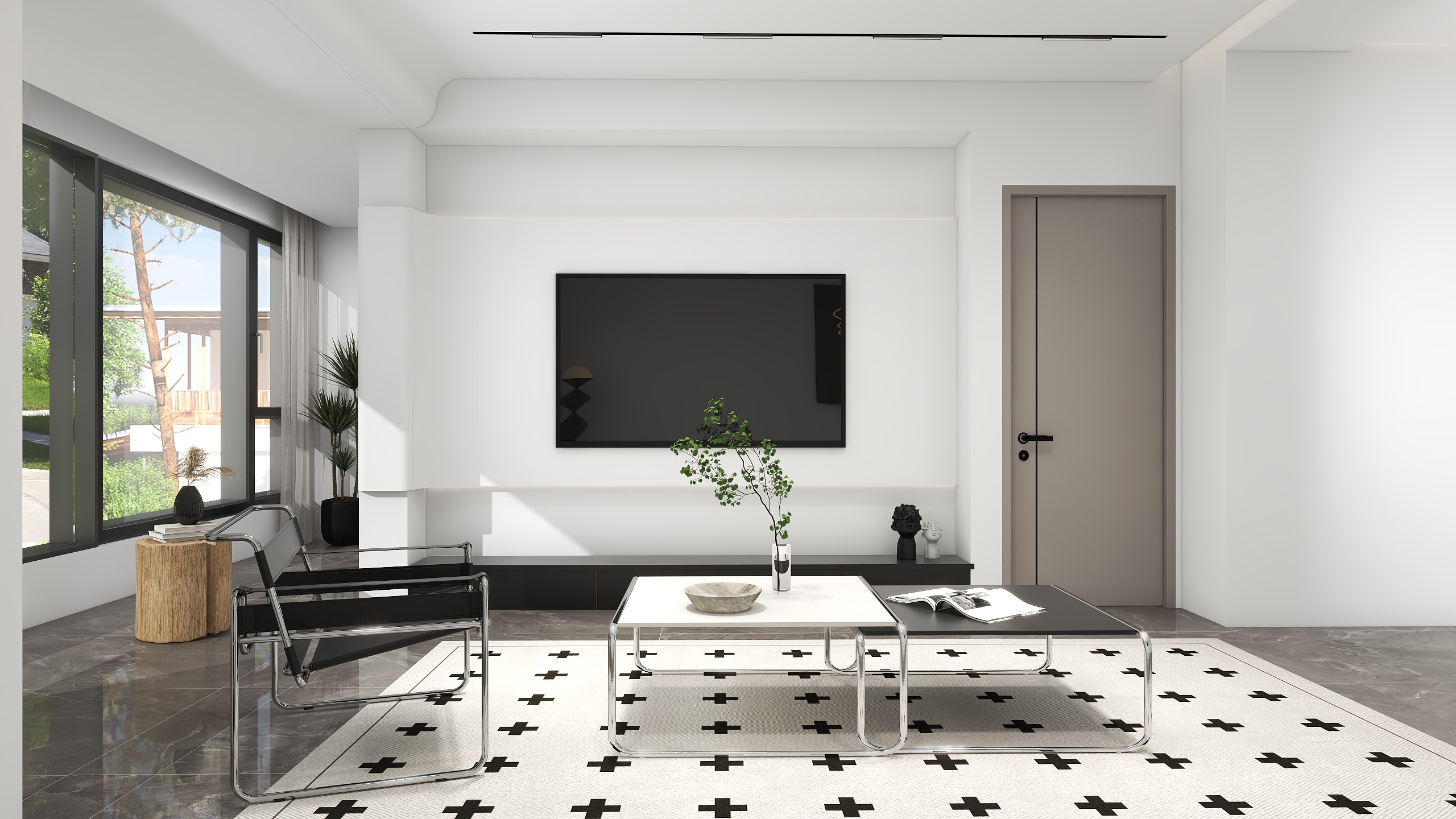 行云--运河风华现代简约110㎡3室装修效果图