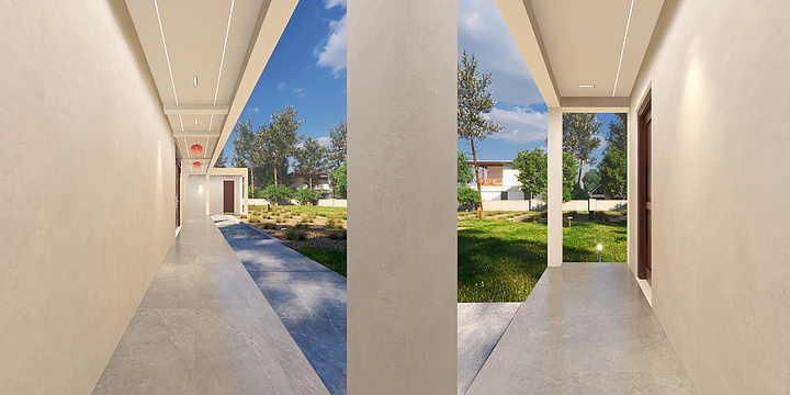 易风工作室-   孤峰别墅，过道-装修设计方案