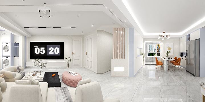 De设计王科-天著   大客厅三室-装修设计方案