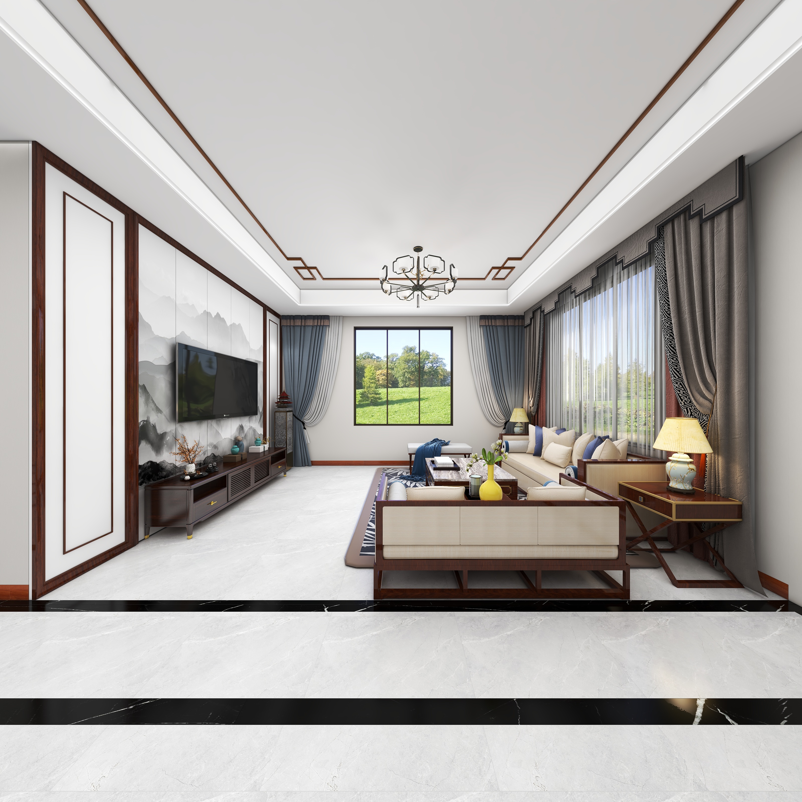 境艺空间-新中式–雅居装修效果图