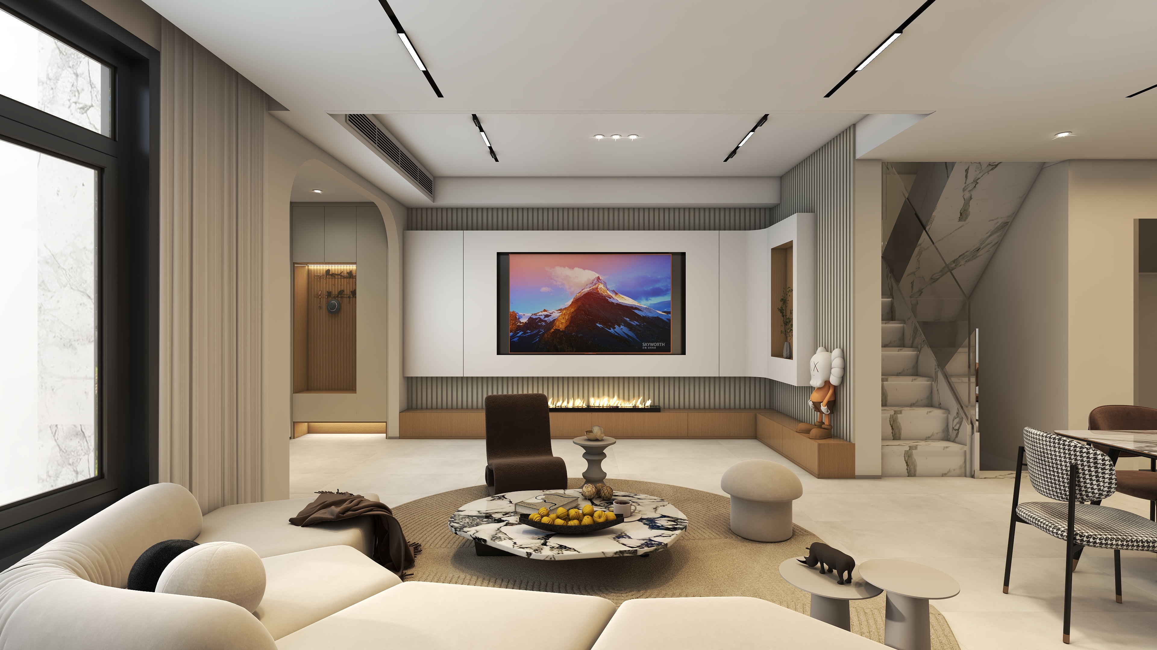 星空设计500一套-465㎡现代轻奢五层别墅装修效果图