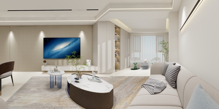 石文科空间设计-鑫湖畔  89㎡ 极简-装修设计方案