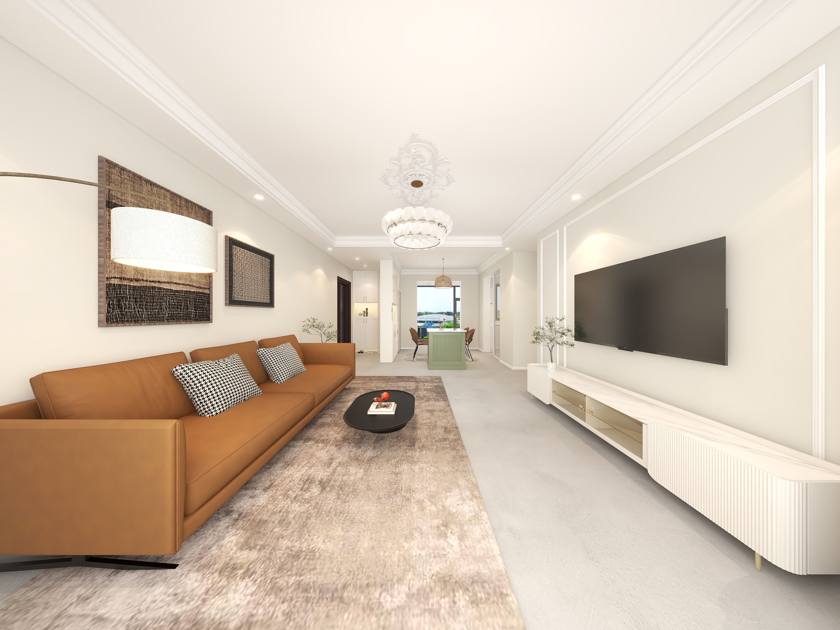 欧派全案设计任豪-125㎡现代混搭 复古装修效果图