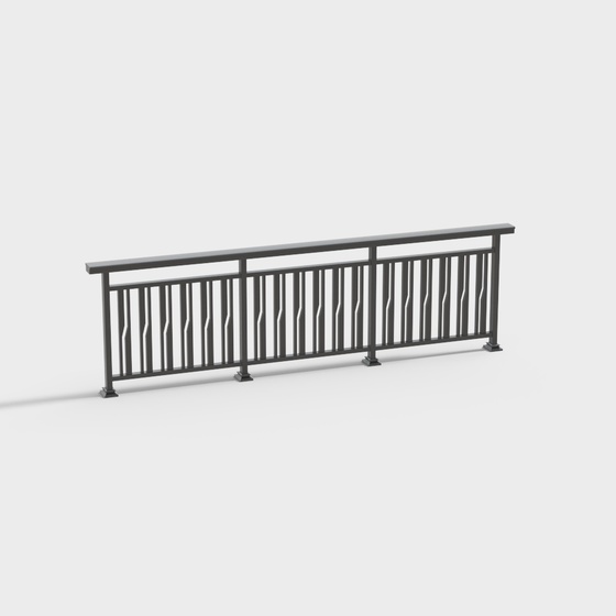 Balcony postmodern black metal fence