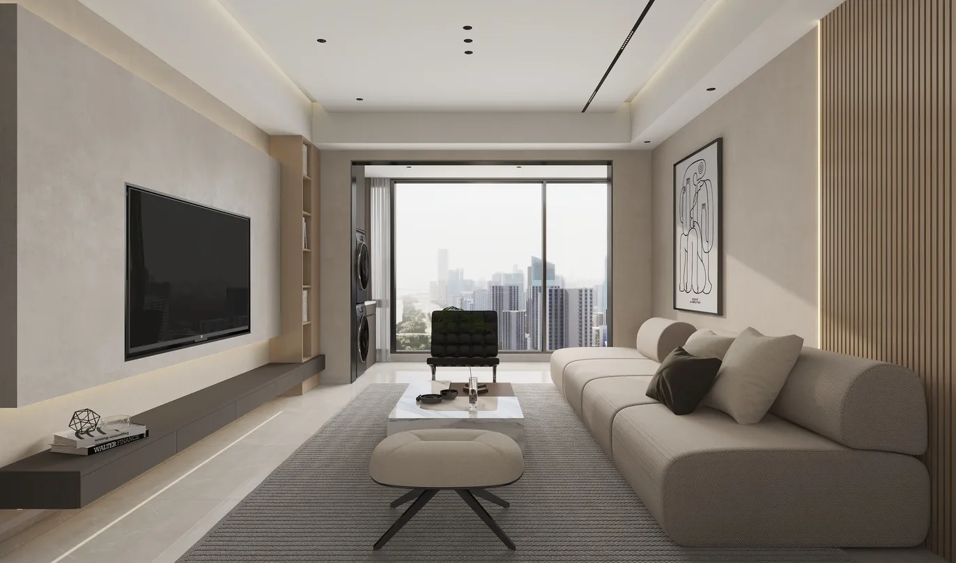 现代简约131㎡室内装修设计,装修效果图-酷家乐