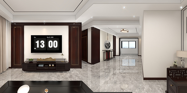 情有独仲-八月-华北军大区-胡桃新中式-装修设计方案