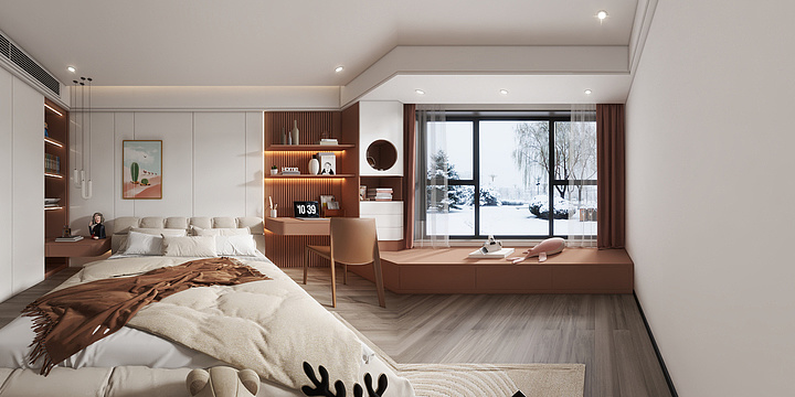 Design-居冠-橙色女儿房-装修设计方案