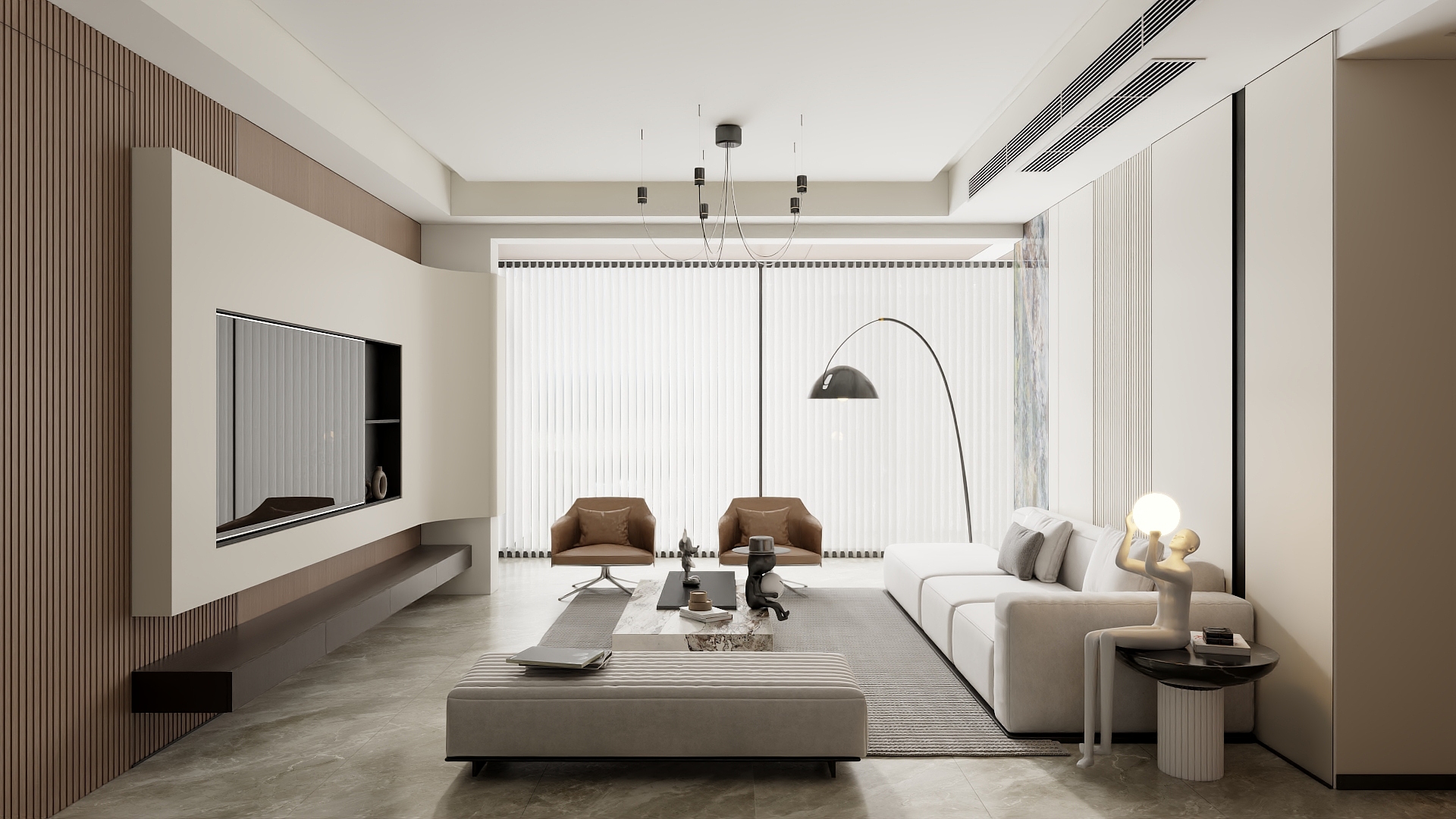 罗小涛-小区房135㎡3室装修效果图