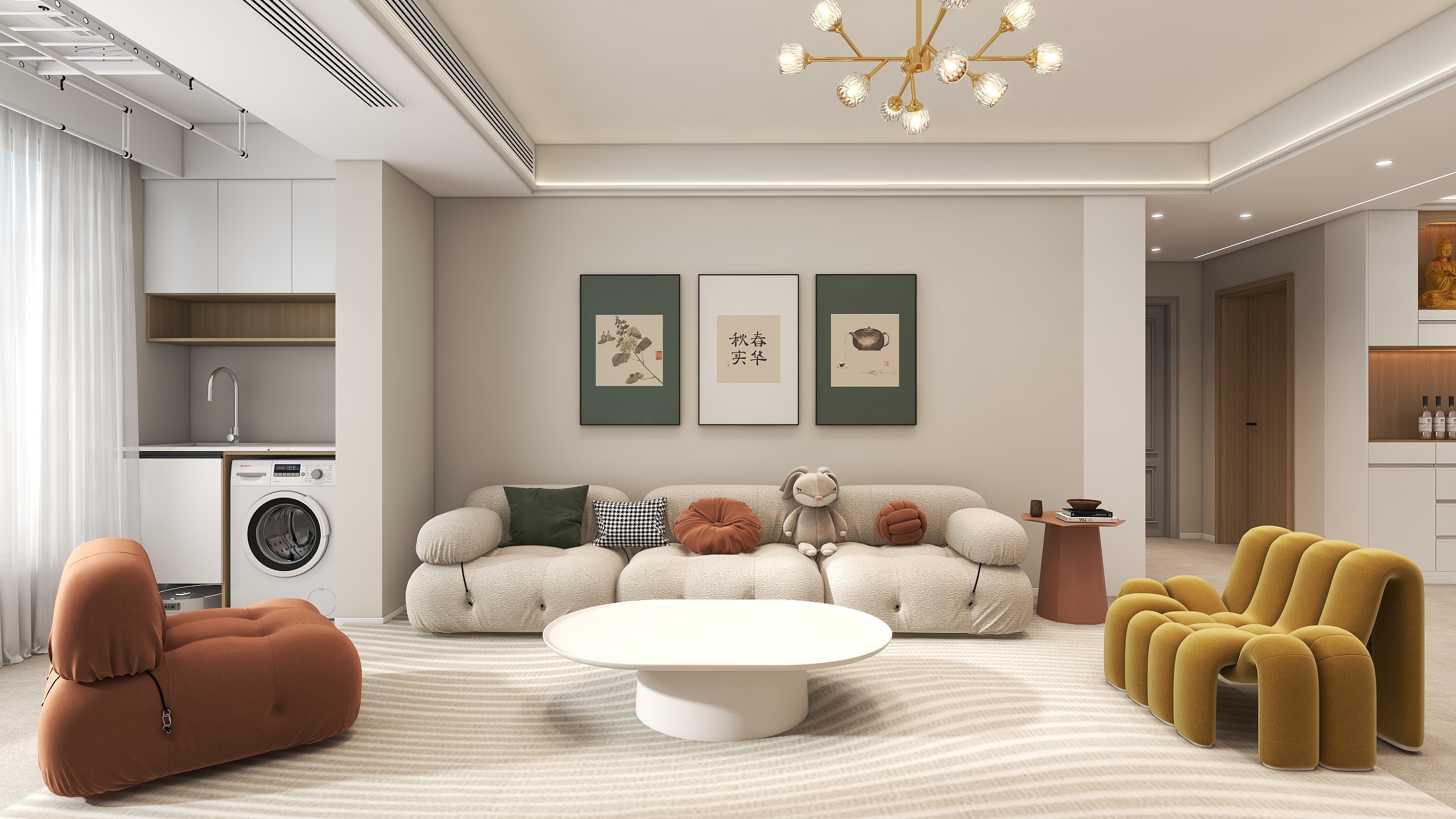 超级有范空间设计-现代原木风|108㎡|三室-装修设计方案