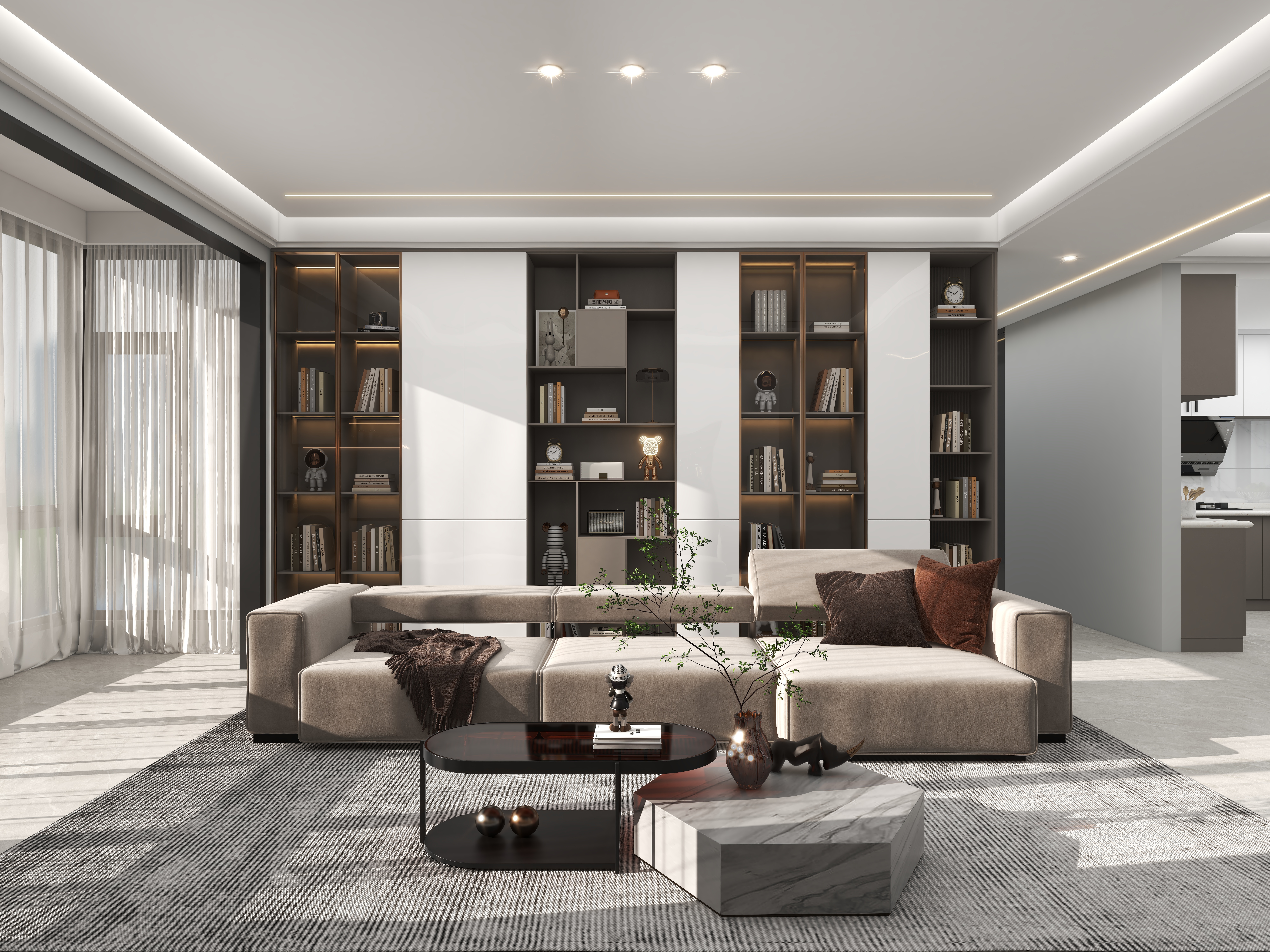 壹诺设计工作室-121㎡3室-现代风装修效果图