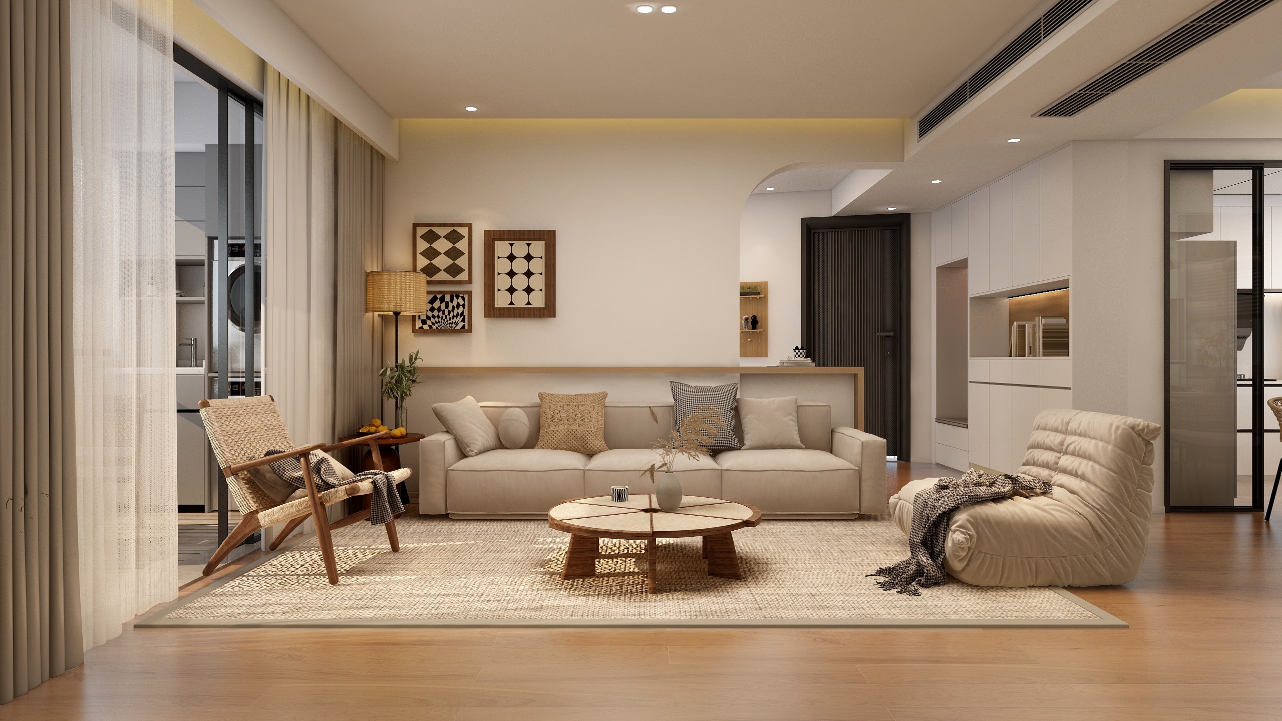 张煜强煜境设计-128混搭原木三房装修效果图