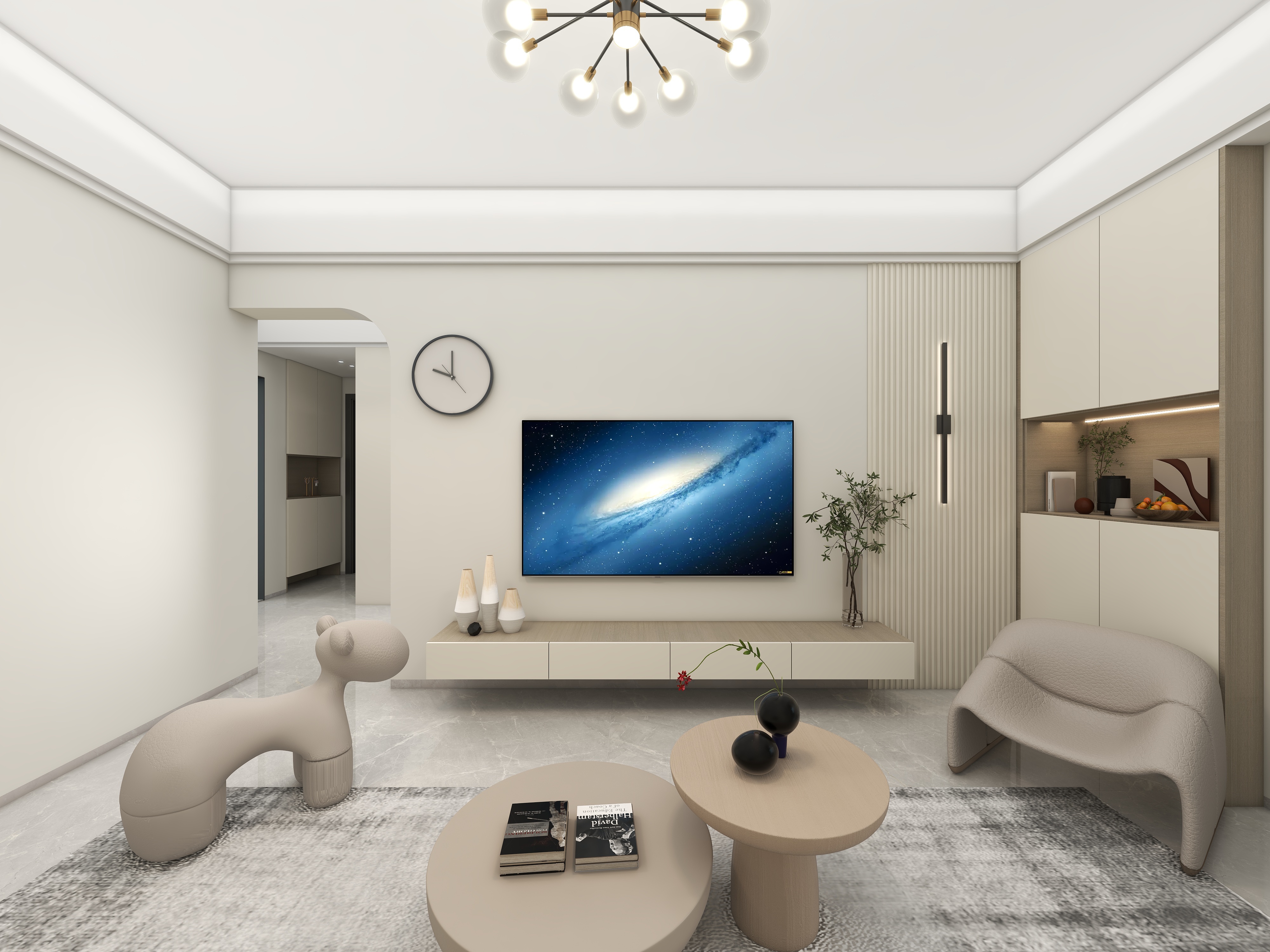 范志诚-两室现代奶油风-装修设计方案