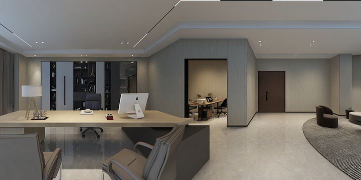 欧舍设计马设计-5楼老总办公室全景-装修设计方案